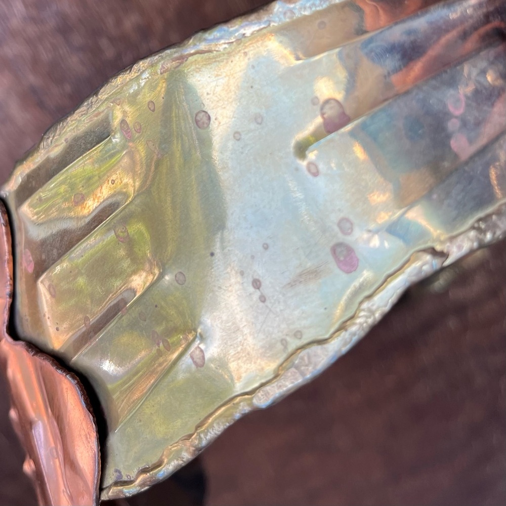 Solid Brass Vintage Belt Leaf Pattern - image 5